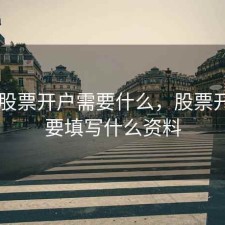 2017股票开户需要什么，股票开户需要填写什么资料