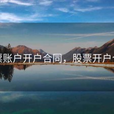 股票账户开户合同，股票开户合作