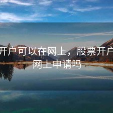 股票开户可以在网上，股票开户可以网上申请吗