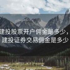 中信建投股票开户佣金是多少，中信建投证券交易佣金是多少