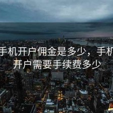 股票手机开户佣金是多少，手机股票开户需要手续费多少