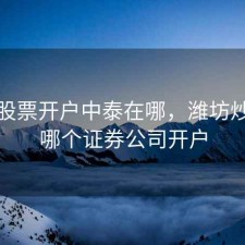 潍坊股票开户中泰在哪，潍坊炒股在哪个证券公司开户