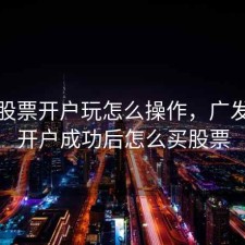 广发股票开户玩怎么操作，广发证券开户成功后怎么买股票