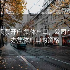 北京股票开户 集体户口，公司在北京办集体户口的资格