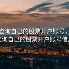 如何查询自己的股票开户账号，如何查询自己的股票开户账号信息