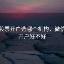 微信股票开户选哪个机构，微信股票开户好不好