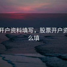 股票开户资料填写，股票开户资料怎么填