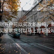 股票刚开户可以买次新股吗，新开户买股票后可以马上打新股吗