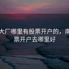 南京大厂哪里有股票开户的，南京股票开户去哪里好