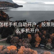 股票怎样手机自助开户，股票账户怎么手机开户