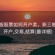 新三板股票如何开户卖，新三板如何开户,交易,结算(最详细)