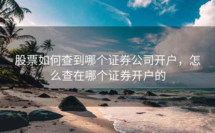 股票如何查到哪个证券公司开户,怎么查在哪个证券开户的 第1张 股票如何查到哪个证券公司开户,怎么查在哪个证券开户的 第1张