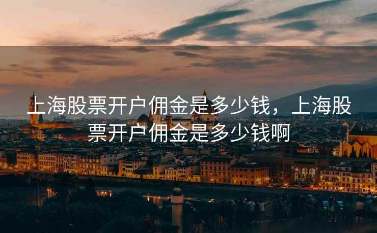 上海股票开户佣金是多少钱，上海股票开户佣金是多少钱啊  第1张