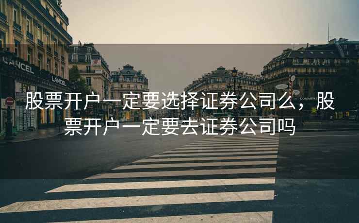 股票开户一定要选择证券公司么，股票开户一定要去证券公司吗  第1张